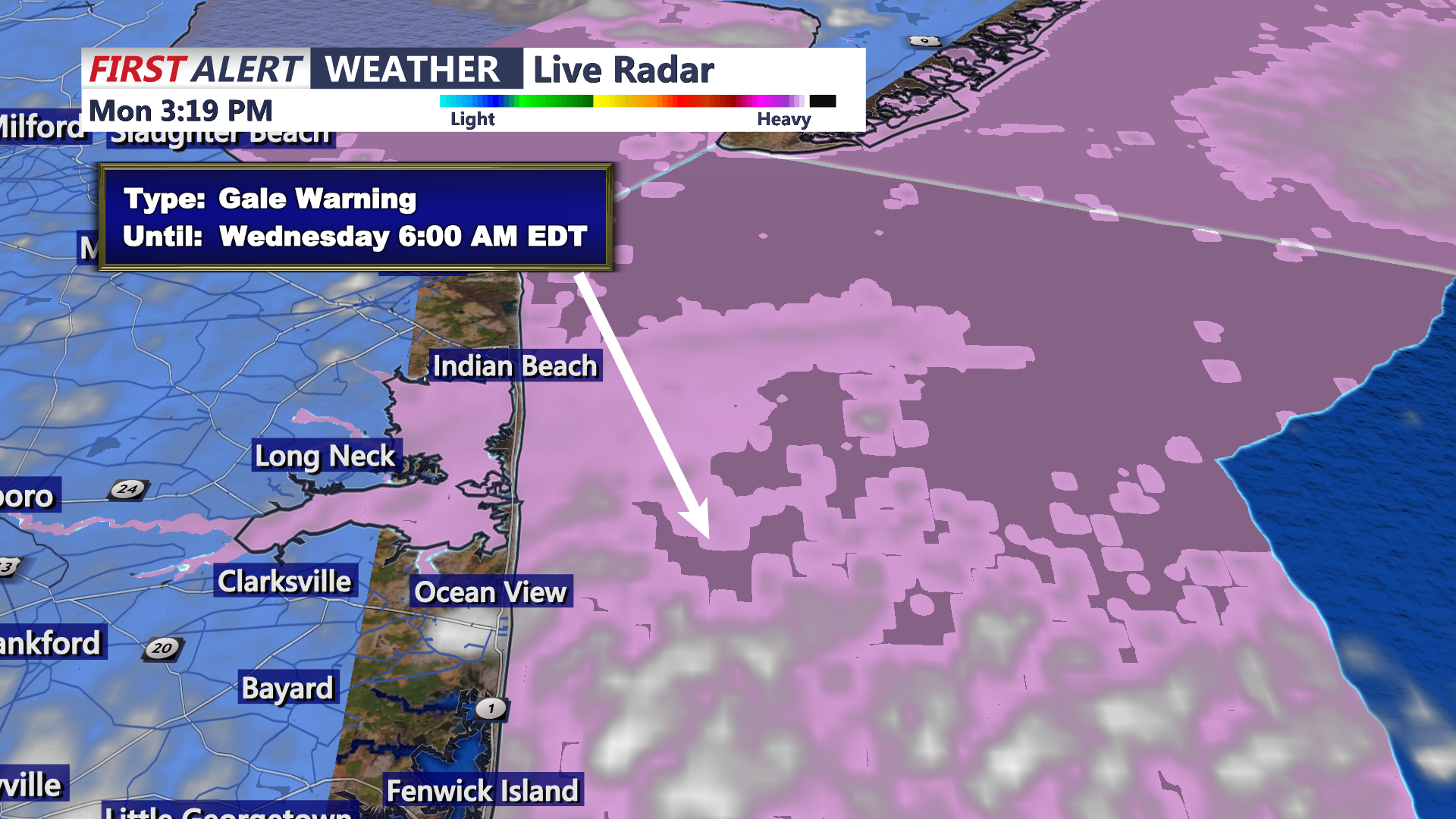 High pressure holds while onshore winds rise in Sussex County